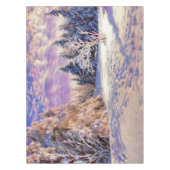 Winterlandschap met gesneeuwde bomen waterverf tafelkleed (Voorkant)