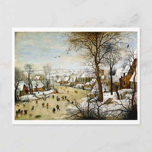 Winterlandschap met ijsboers briefkaart (Voorkant)
