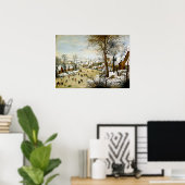 Winterlandschap met ijsboers poster (Thuiskantoor)