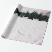 Winterlandschap met larven in de sneeuw cadeaupapier (Uitgerold)