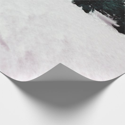 Winterlandschap met larven in de sneeuw cadeaupapier (Hoek)