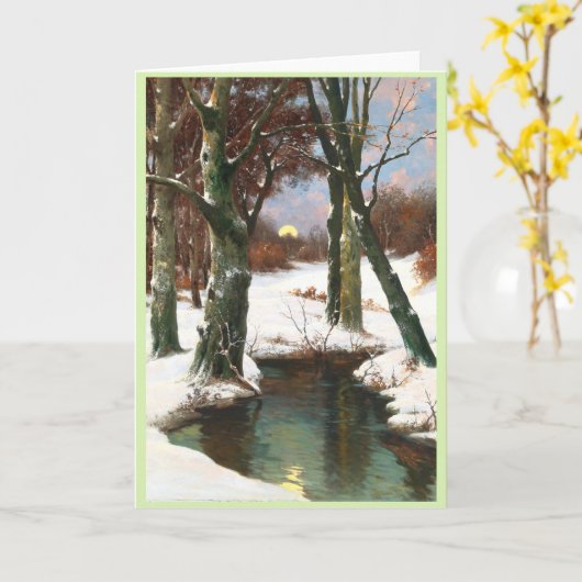 Winterlandschap met rijdende maan kaart (Gele Bloem)