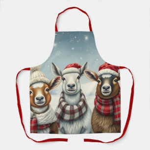 Winterlandschap met schapen en hutten schort