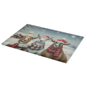 Winterlandschap met schapen en hutten snijplank (Hoek)