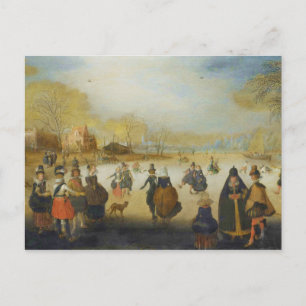 Winterlandschap met Skaters Briefkaart