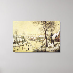 Winterlandschap met Skaters Canvas Afdruk