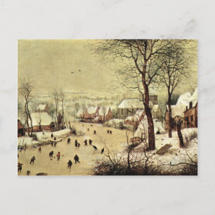 Winterlandschap met skaters van Pieter Bruegel Briefkaart