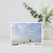 Winterlandschap met sneeuw en windmolen in Nederla Briefkaart (Staand voorkant)