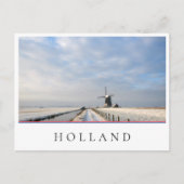 Winterlandschap met sneeuw en windmolen in Nederla Briefkaart (Voorkant)