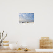Winterlandschap met sneeuw en windmolen in Nederla Poster (Keuken)