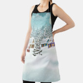 winterlandschap met sneeuwdekhuizen schort (Insitu)