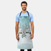 winterlandschap met sneeuwdekhuizen schort (Gedragen)