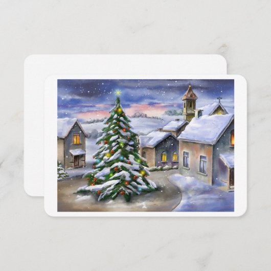 Winterlandschap met sneeuwdorp (Voorkant / Achterkant)