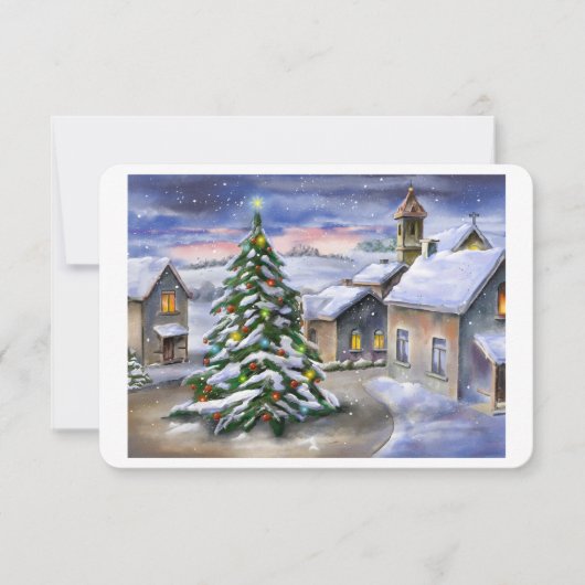 Winterlandschap met sneeuwdorp (Voorkant)