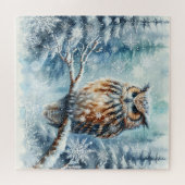 Winterlandschap met uil legpuzzel (Horizontaal)