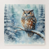 Winterlandschap met uil legpuzzel (Verticaal)