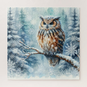 Winterlandschap met uil legpuzzel