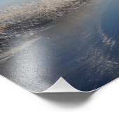 Winterlandschap met windmolen en ijs foto afdruk (Hoek)