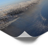 Winterlandschap met windmolen en ijs poster (Hoek)