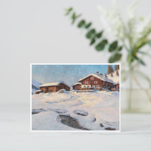 Winterlandschap nabij Davos Briefkaart (Staand voorkant)
