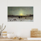 Winterlandschap op zonsondergang poster (Keuken)
