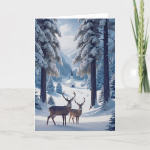 Winterlandschap opgevouwen kerstkaart kaart
