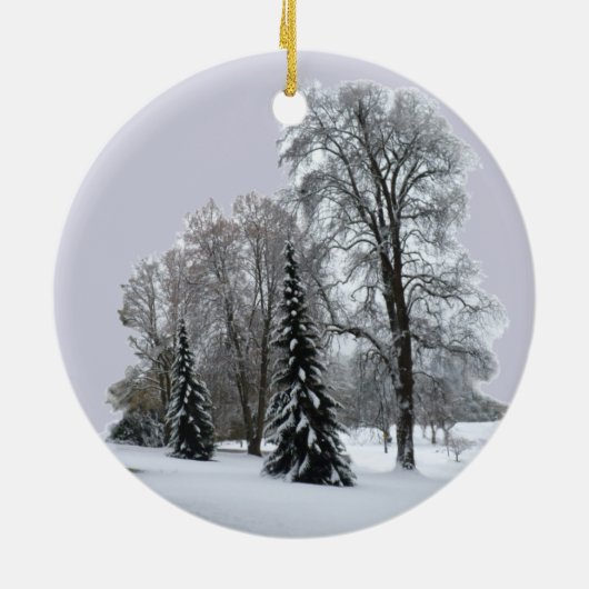 Winterlandschap Ornament sneeuwbomen (Achterkant)