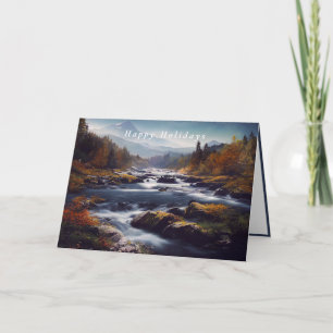 Winterlandschap Rocky River Mountains Kaart