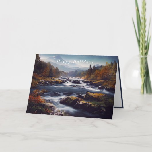 Winterlandschap Rocky River Mountains Kaart (Voorkant)