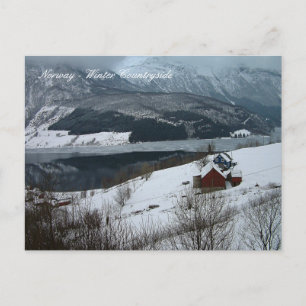 Winterlandschap, Scandinavië landschappen, Noorweg Briefkaart