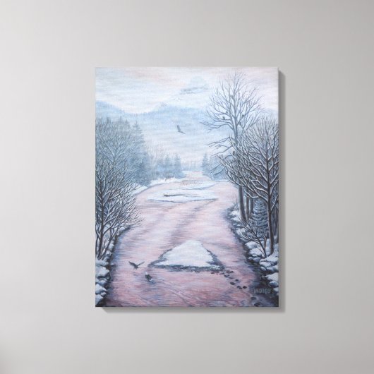 Winterlandschap Schilderen 9 Eagles River Print (Voorkant)