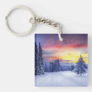 Winterlandschap Sleutelhanger