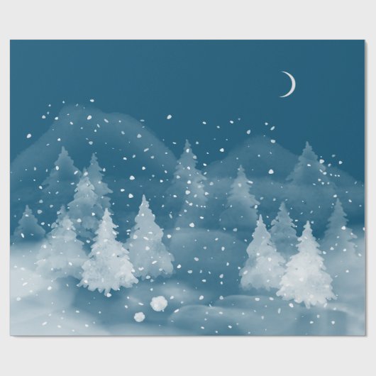 Winterlandschap Sneeuw Cadeaupapier (Vlak)