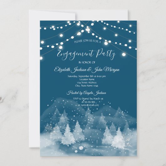 Winterlandschap Sneeuw Verloving Kaart (Voorkant)