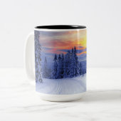 Winterlandschap Tweekleurige Koffiemok (Voorkant links)