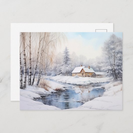 winterlandschap vakantie Briefkaart (Voorkant / Achterkant)