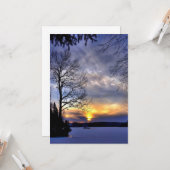 Winterlandschap, vorstwinternacht kaart (Voorkant / Achterkant in situ)