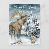 Winterlandschap Waterverf met kerstmis Briefkaart (Voorkant)