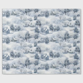 Winterlandschap Wit en Grijs Modern Kerstmis Cadeaupapier (Vlak)