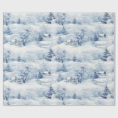 Winterlandschap Wit Kerstmis Modern Cadeaupapier (Vlak)