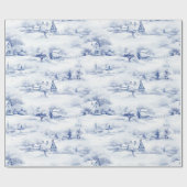 Winterlandschap Wit Kerstmis Modern Cadeaupapier (Vlak)