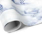 Winterlandschap Wit Kerstmis Modern Cadeaupapier (Rol Hoek)