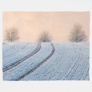 Winterlandschapsbomen met Hoarfrost - Fleece Deken