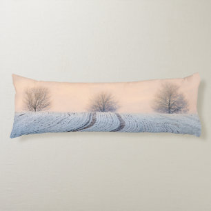 Winterlandschapsbomen met Hoarfrost - Lichaamskussen