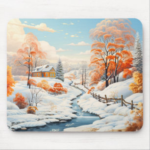 Winterlandschapsconcept Abstract kleurrijk landsch Muismat