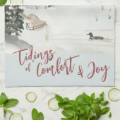 Winterlandschapslangen van Comfort en Joy Theedoek (Gevouwen)