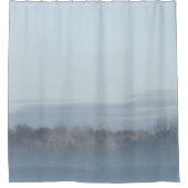 Winterlandschapsochtend op het platteland met mist douchegordijn (Voorkant)