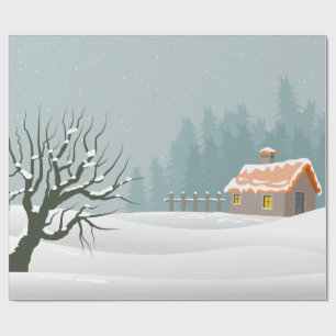 Winterlandschapswerkpapier Cadeaupapier