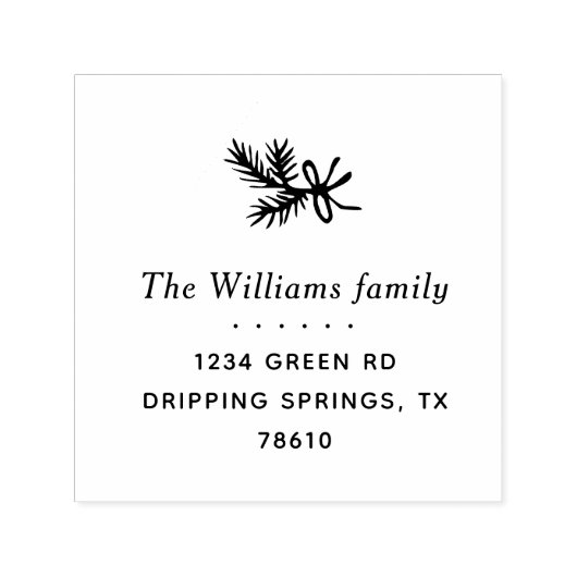 winterlaurierretouradres Rubber Stempel (Design)