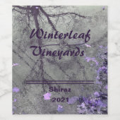 "Winterleaf" Lavendel Onderzetter, Set van 6 Wijnl Wijn Etiket (Enkel label)